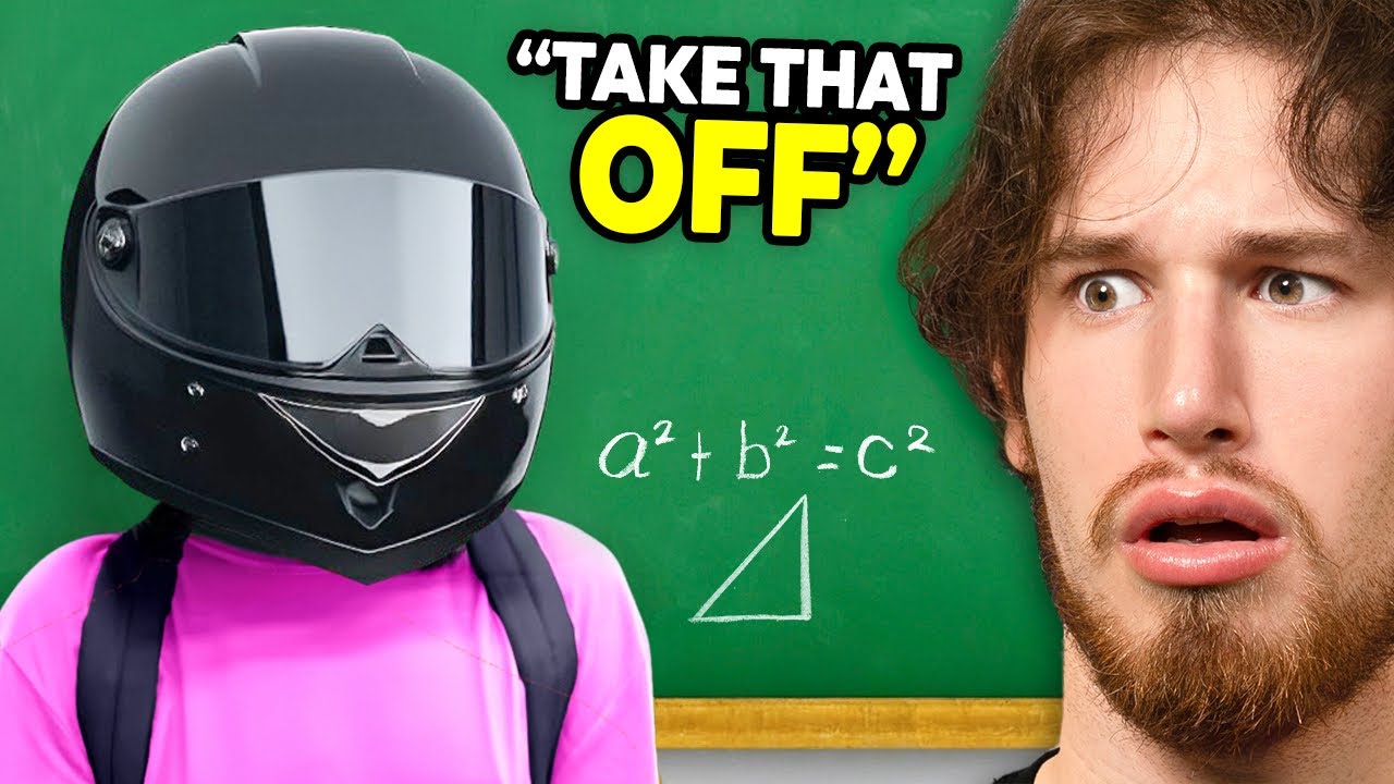 Girl Covers Face to AVOID CUTE BOYS at School...