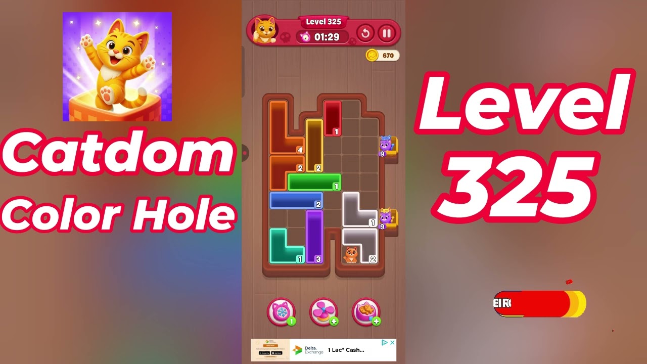 Catdom Color Hole Level 325 Walkthrough [NEW UPDATE] 🐱🟣 | Relaxing Color Puzzle Game | Go Answer