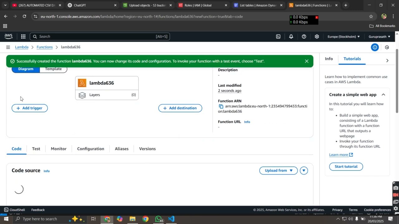 COPYING THE CSV FILE DATAS TO DYNAMO DB TABLE USING AWS