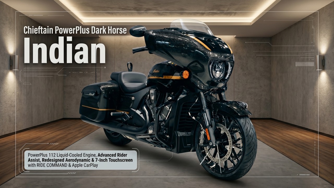 Car-Level Tech On The New Indian Chieftain PowerPlus Dark Horse!? Huge 7-Inch Screen & Apple CarPlay