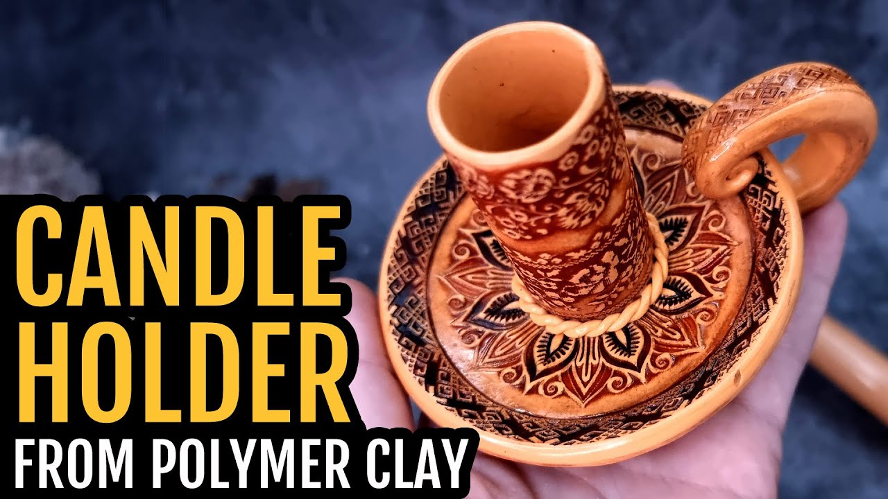 How to make Unique Candle Holder with the cheap Polymer clay! DIY Home Decor. Unique project.