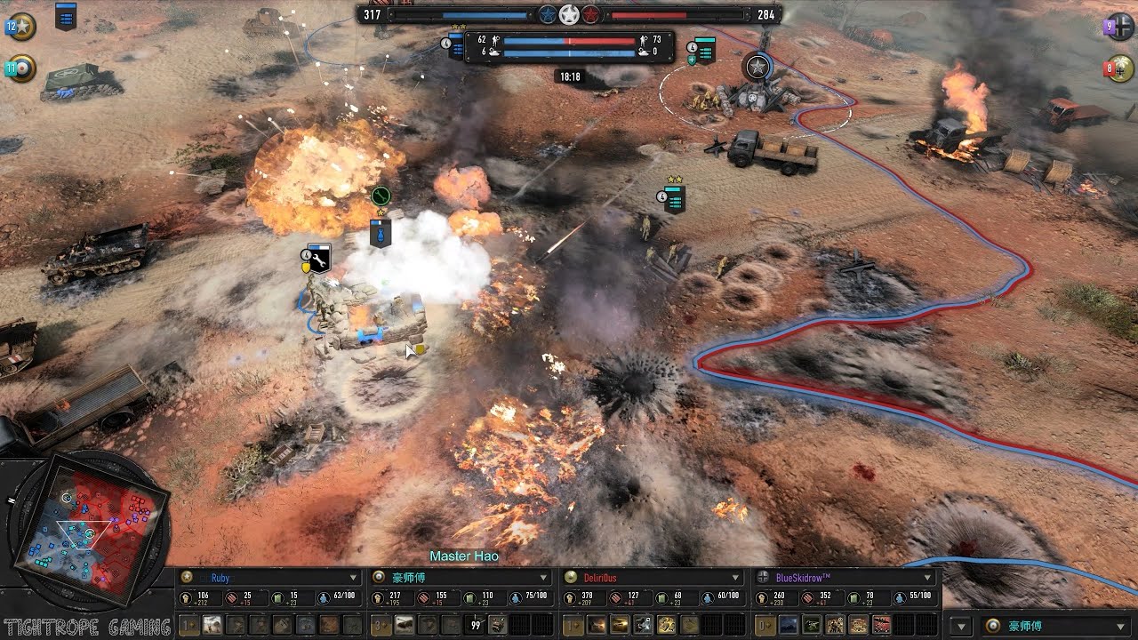 COH3 2v2 Ruby (US) & Master Hao (UK) vs Deliri0us (AK) & BlueSkidrow (WM)