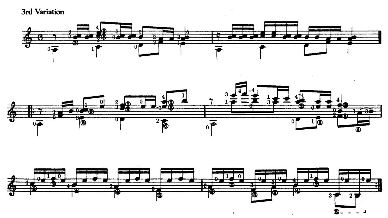 Yuquijiro Yocoh - Sakura Theme and Variations for Guitar (Score video)