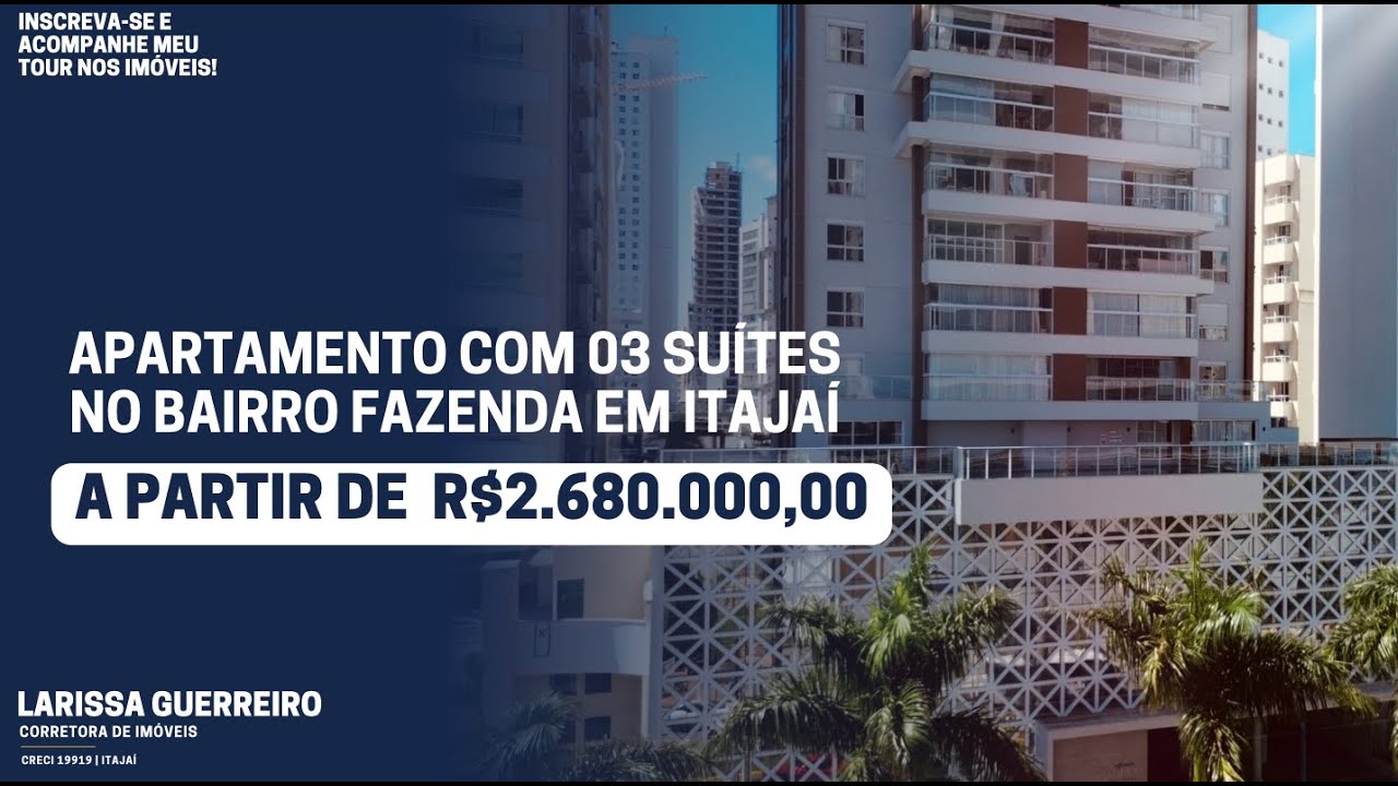 Tour completo pelo Volpi Residence | 160 m², 3 suítes e sacada gourmet em Itajaí