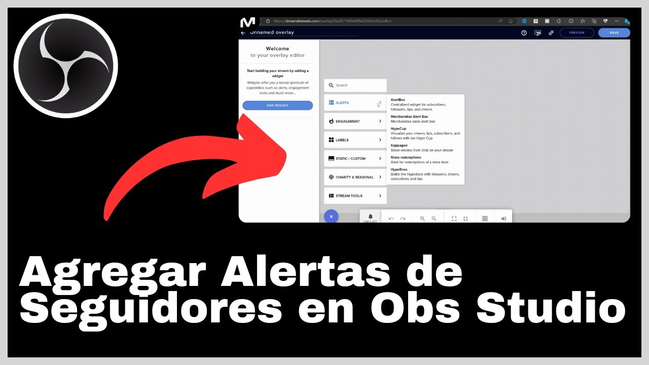 C&oacute;mo Agregar Alertas de Seguidores en Obs Studio