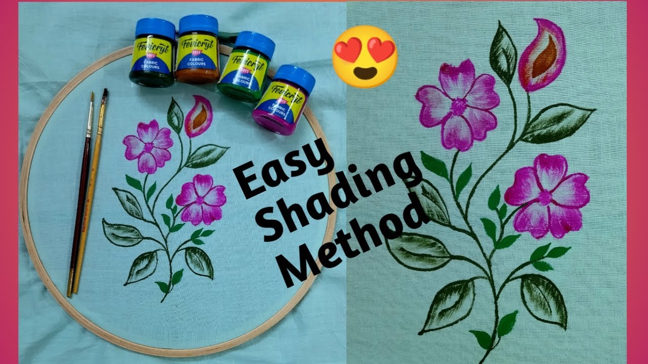 Lining Fabric Painting for Beginners | Easy Shading Method | Fabric Painting for Beginners | Simple