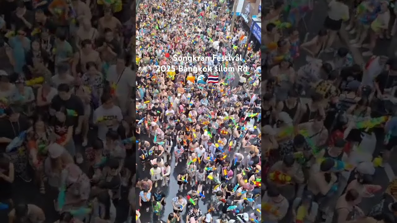 Wow amazing Thailand Songkran Festival Bangkok Thailand silom road 🇹🇭