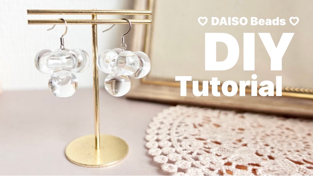 100均DIY！DAISOクリアビーズのしゃぼん玉ピアス🫧簡単作り方♡