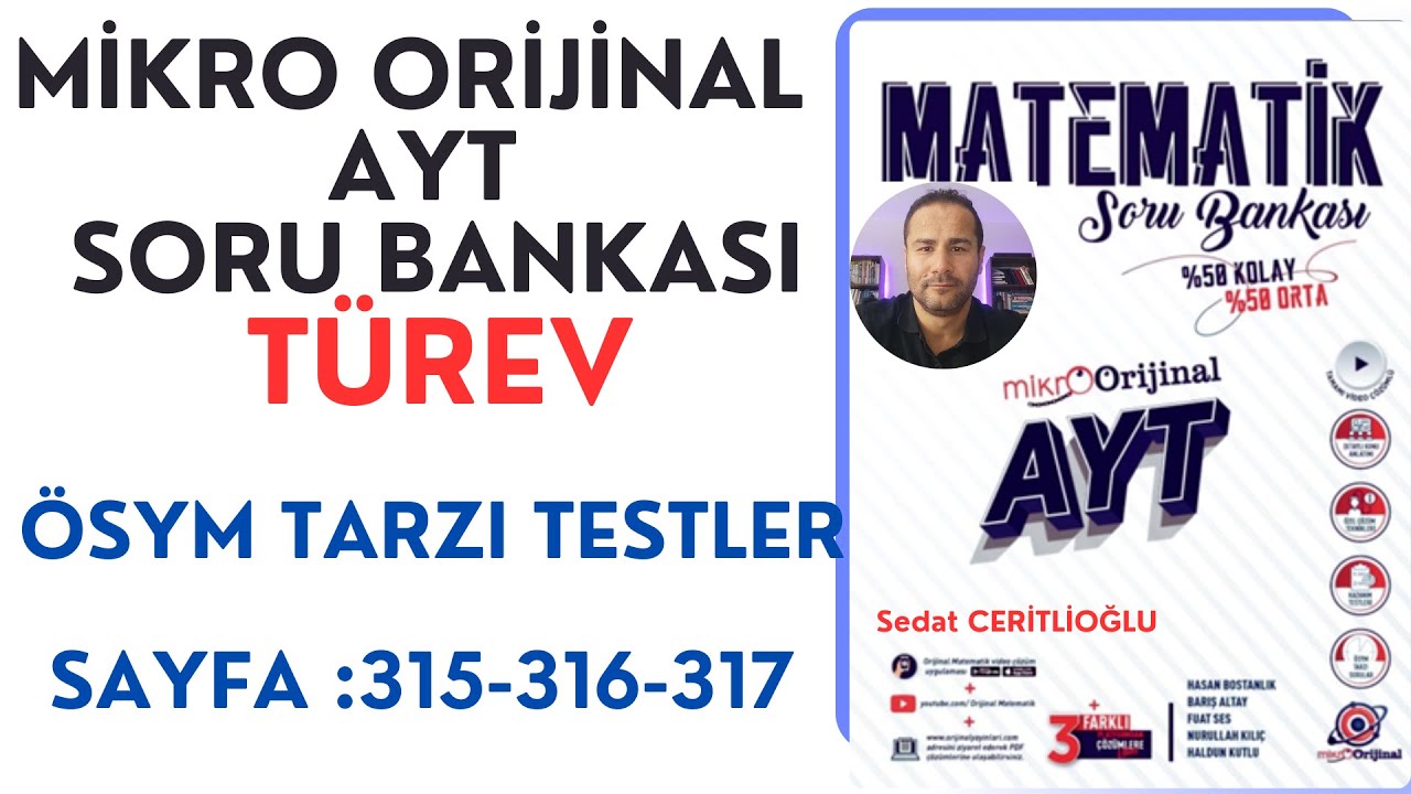 TÜREV | MİKRO AYT SORU BANKASI SYF: 315-316-317 | #orijinalmatematik  #mikroorijinal # yks2025