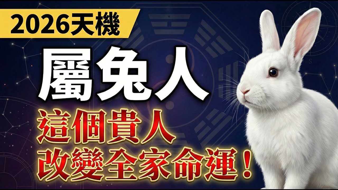 屬兔人的宿命：為什麼說你是「先苦後甜」？2026年這個「神祕貴人」的出現，將徹底改變你全家的命運！#2026屬兔運勢 #生肖兔2026運勢 #財運 #貴人運 #算命 #風水 #命理 #轉運 #生肖兔