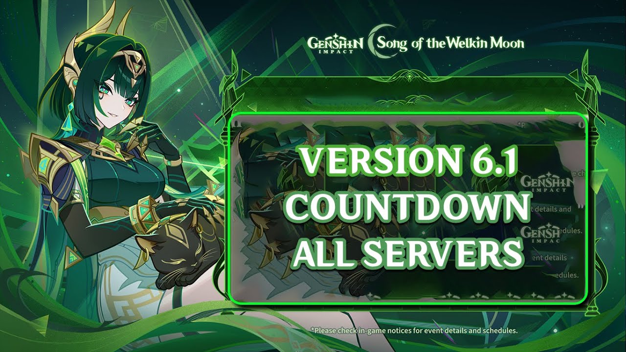 Genshin Impact 6.1 Countdown [ALL SERVERS] | Genshin Impact 6.1 Luna II Live Countdown |