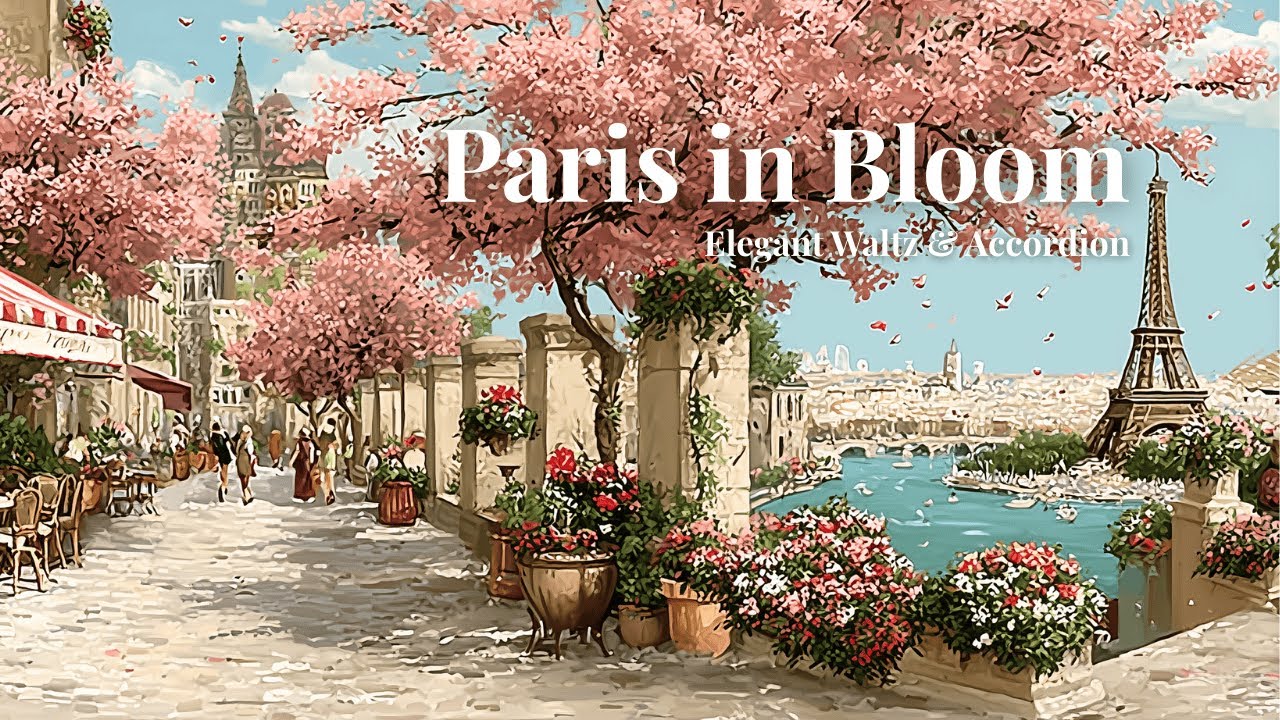 𝐏𝐀𝐑𝐈𝐒 𝐂𝐀𝐅𝐄́ 🌸 Paris in Bloom — Relaxing French Waltz with Accordion & Guitar [2 HOURS]