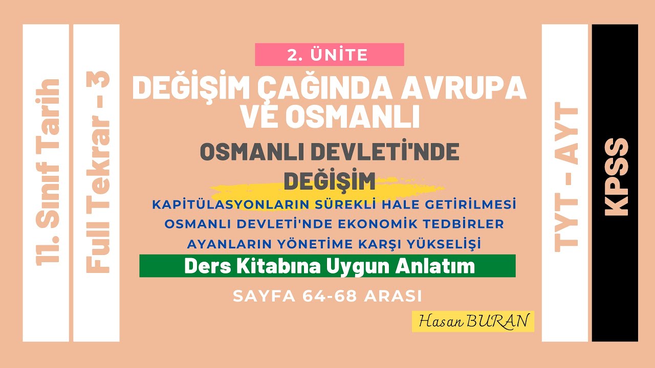 11. Sınıf Tarih 2. Ünite Full Tekrar 3 Değişim Çağında Avrupa ve Osmanlı Devl'de Ekonomik Tedbirler