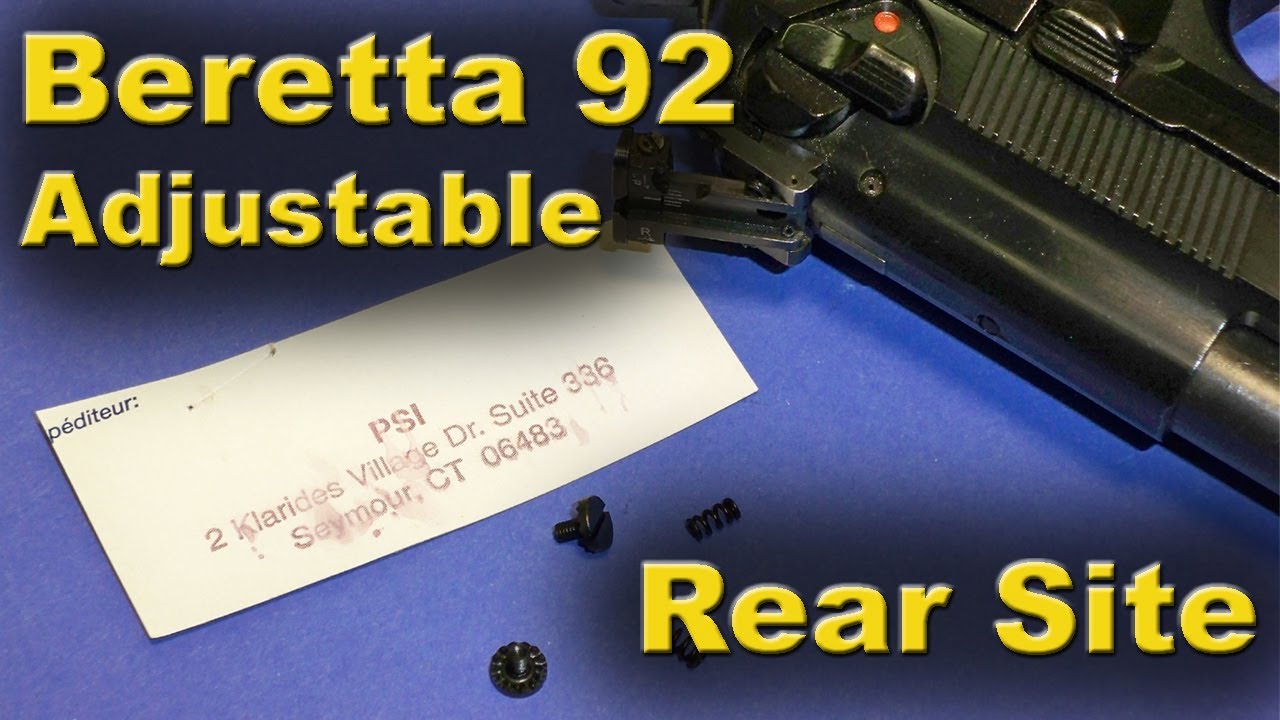 Beretta 92F and Replacement Rear Site (Adjustable) & REVIEW