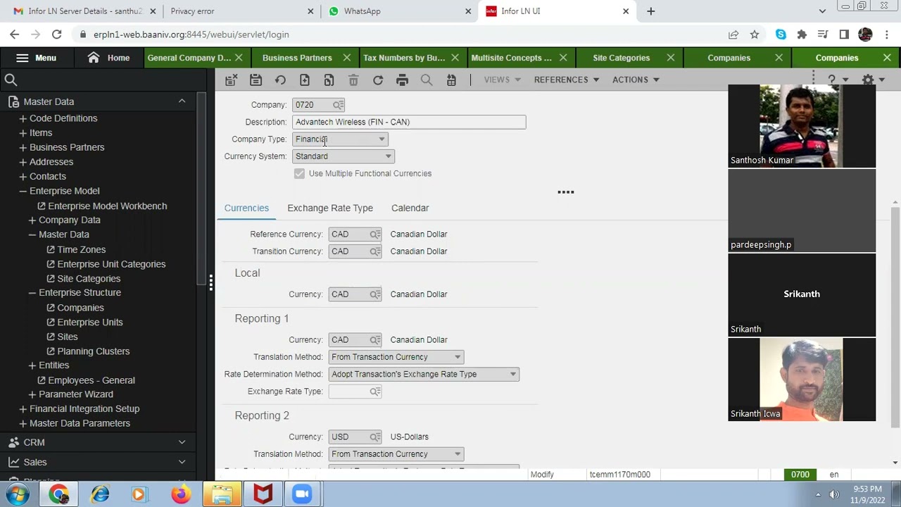 infor ln 10.7 financial module