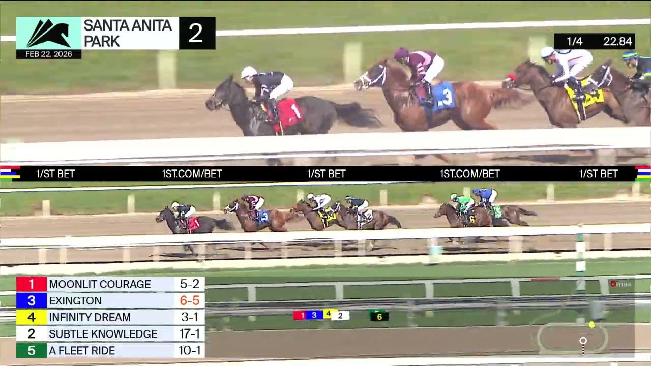 Sei Bella wins Race 2 on Sunday, February 22 at Santa Anita Park