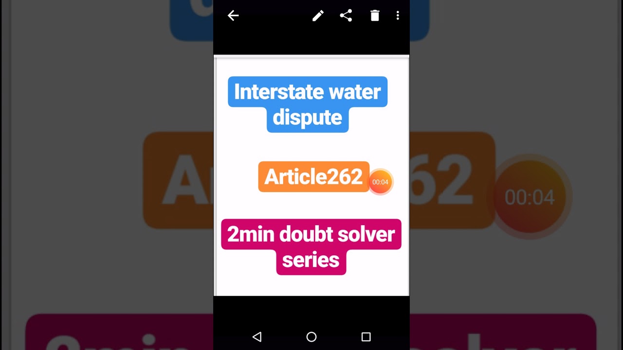 Interstate water dispute ARTICLE262 #INDIAN CONSTITUTION#PCSJ#Apo#llb#llm#2min doubt solver series