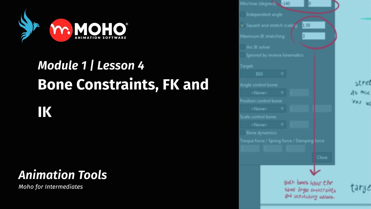 2.1.4 How to Use Bone Constraints with FK and IK in Moho for Stunning Animations