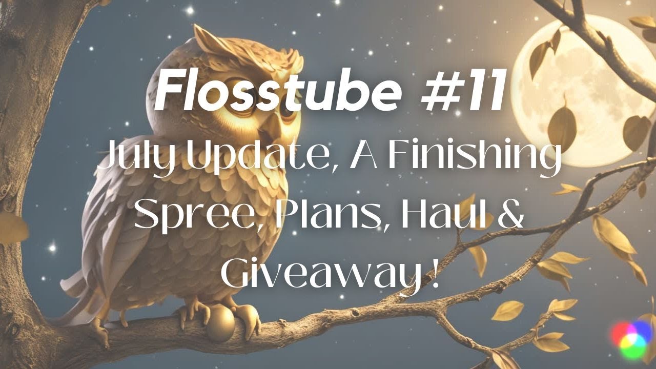 Flosstube #11 | July Update, A Finishing Spree, Plans, Haul & Giveaway! 🎁🦉✨