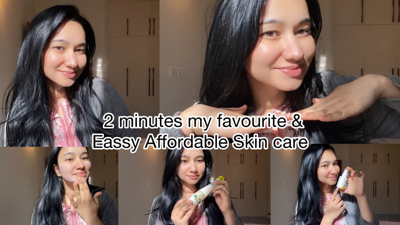 Skin care + Minimal Makeup in 2 Minutes College & Office Ready Look🌸Fresh Glwoing Look in 2 minutes✨