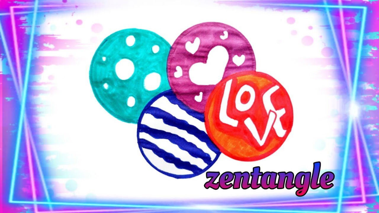 Super Easy Zentangle Art for Beginners | Relaxing Pattern Drawing | Pinky Drawing Official