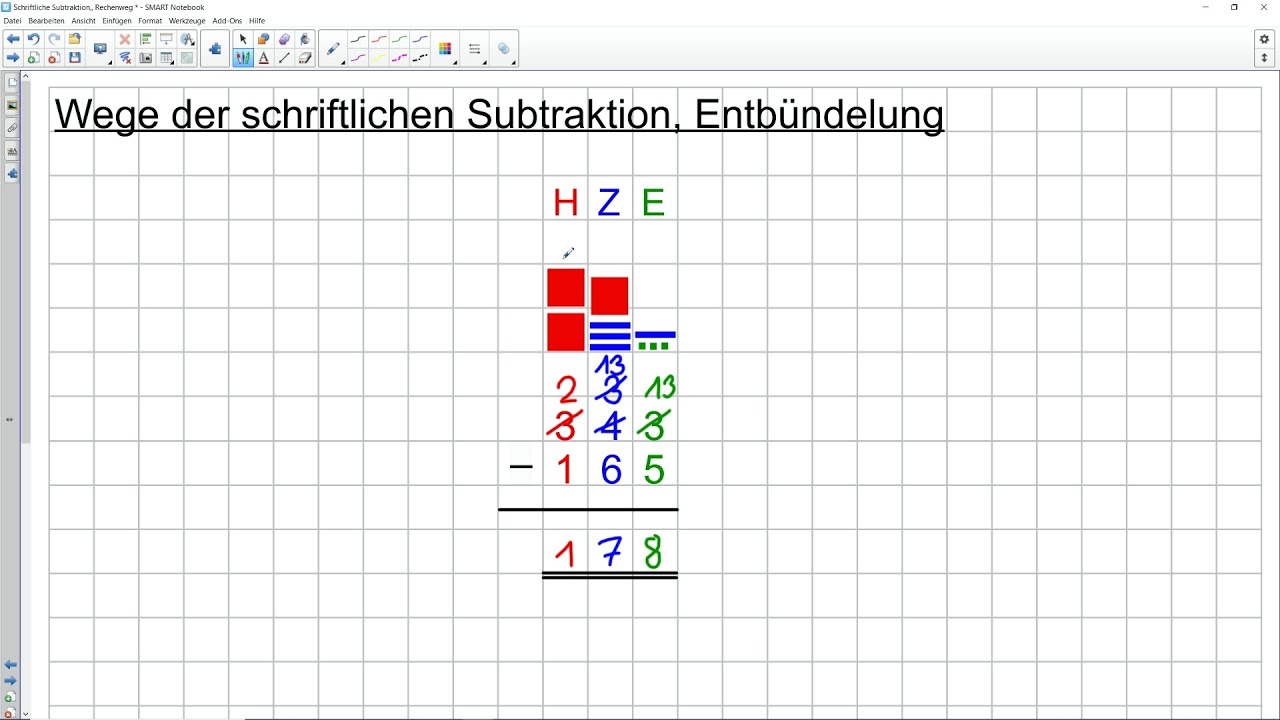 Mathe-Tutorial: Entbündelung und Übertrag-Methode