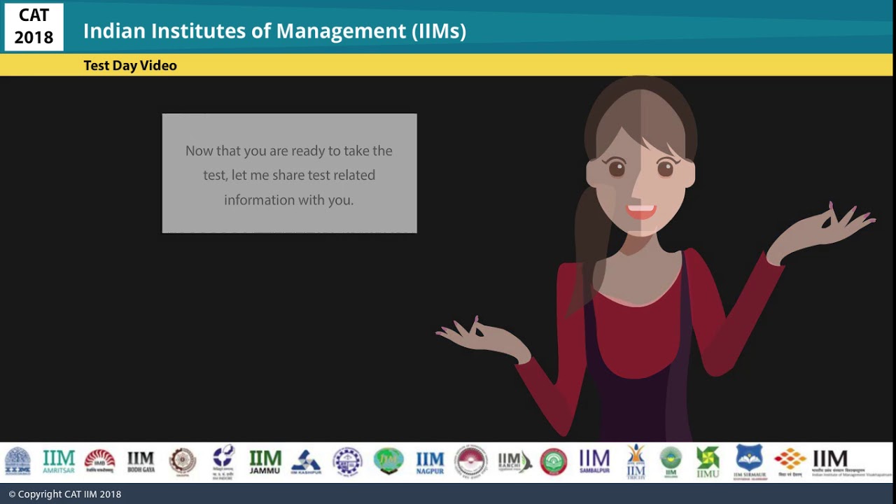 Animated Test Day video for CAT 2018 Aspirants