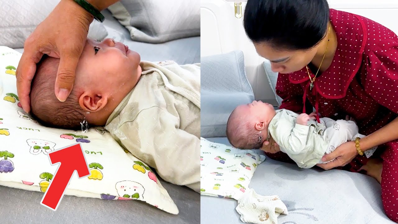 Mom, Baby Banh Bao is spitting up! Do you need Diem and Quynh's help?