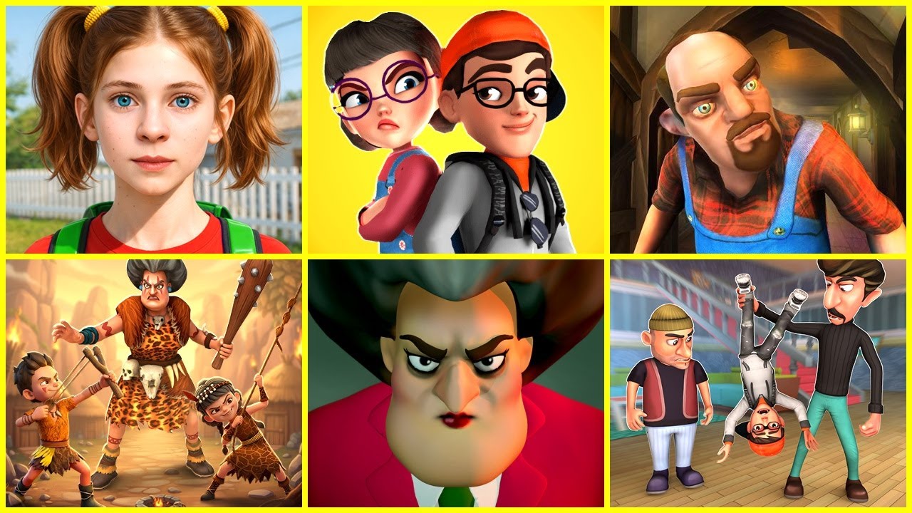 Scary teacher 3d, Nick and Tani Funny Story, School girl escape runway, scary stranger 3d