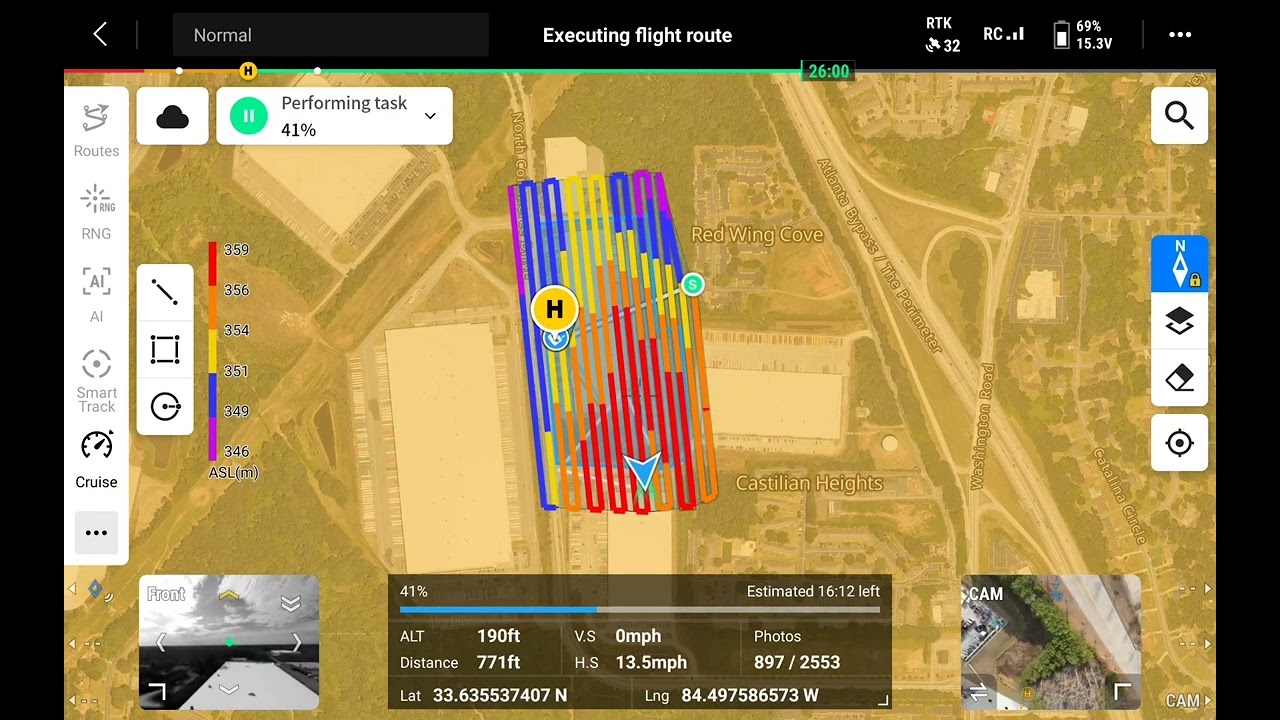 Unique Aerial View® - Flying UAV / Drone / sUAS legally in flight path at Atlanta / Hartsfield