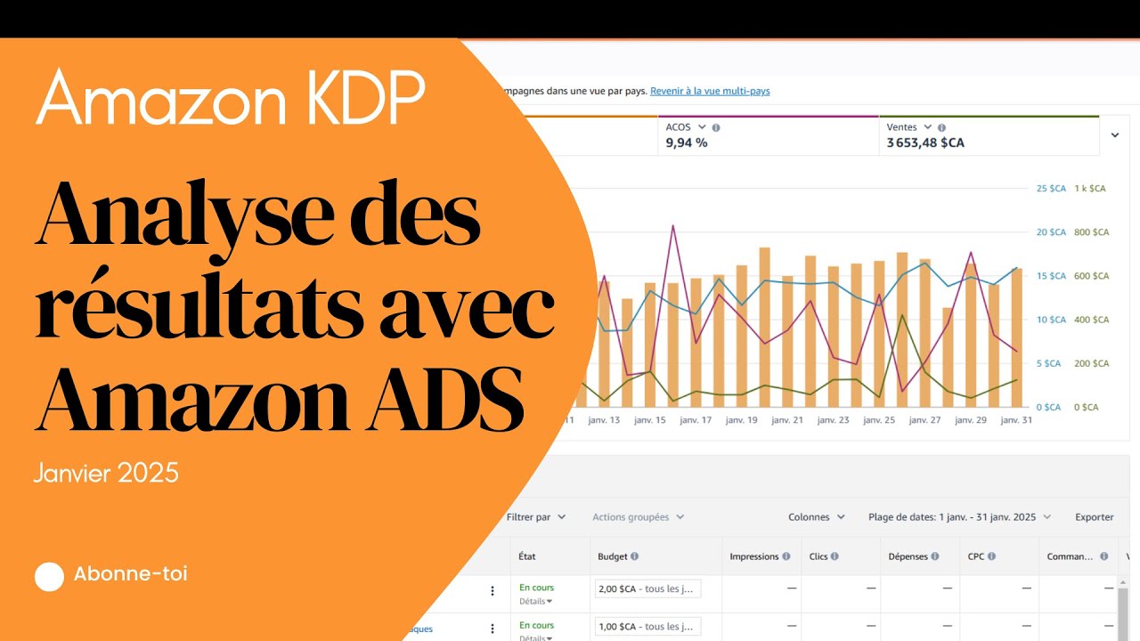 Amazon KDP - Analyse des Résultats avec Amazon ADS / Marketing 📊