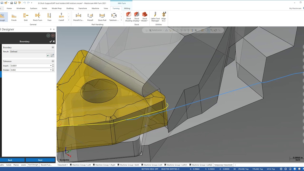 Mastercam 3D Tools in Mill-Turn