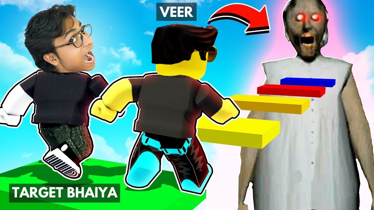 GRANNY TRIED TO CATCH TARGET BHAIYA😱 and VEER in ROBLOX PARKOUR RACE