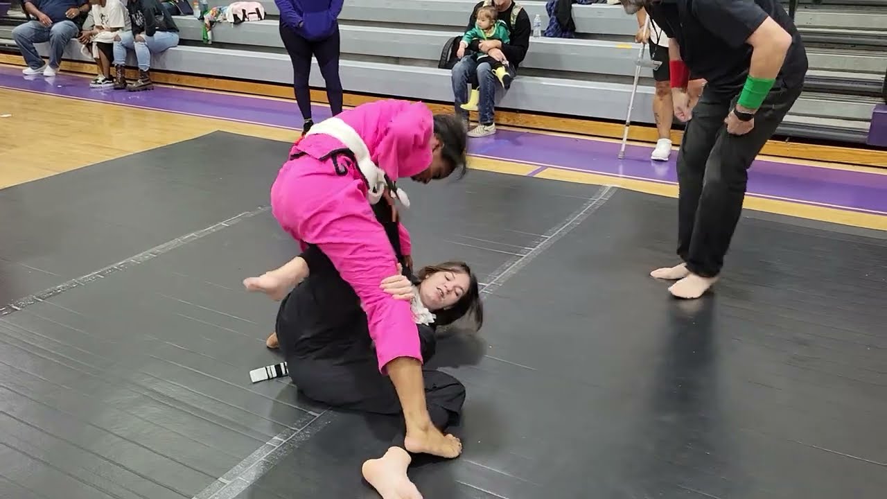 Female White Belt BJJ Match At Guardian Series BJJ Competition Savannah Georgia May 2023