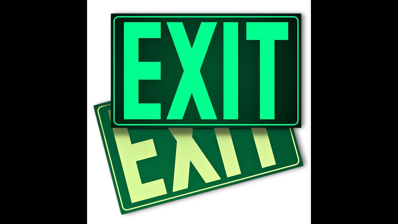 glow in the dark exit signs