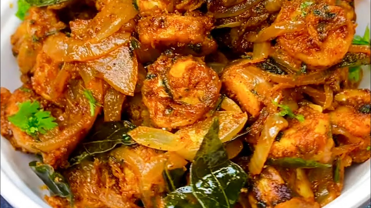 मसालेदार प्रॉन्स फ्राई रोस्ट | Spicy Prawns Fry roast | Masaledar Prawn recipe | Prawn Fry masala