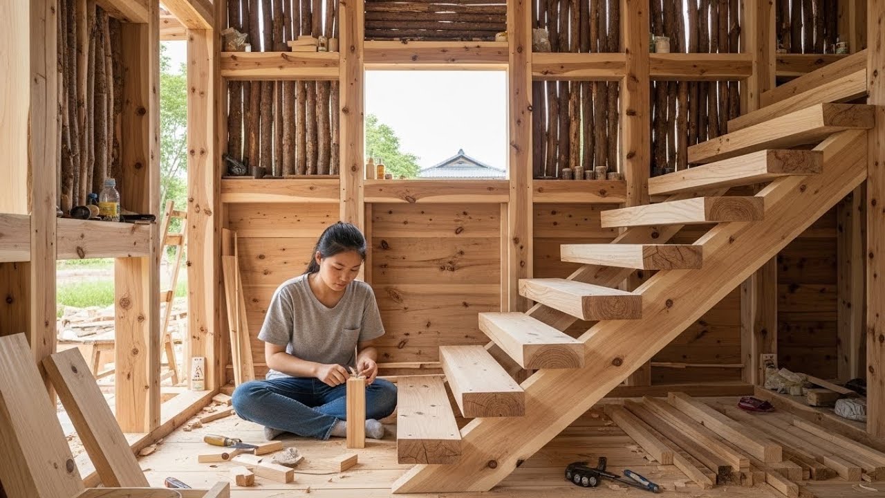 Talented Girl Turns Barren Land Into DREAM WOODEN HOUSE In Just 101 Days! | By @Lưu Thị Hoài