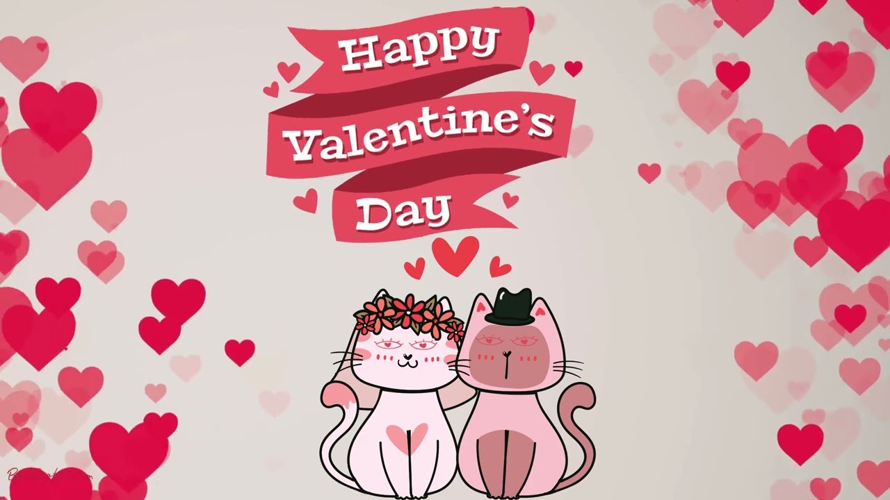 Happy Valentines Day 2025 video 😻 Valentines Day Cat Love Animation  💖 Valentine Day Love status 💖