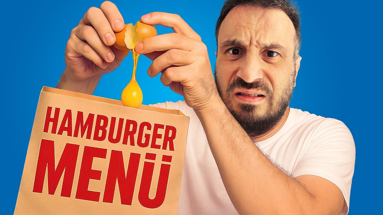 VİRAL LEZZET TARİFLERİNİ DENEDİM! | BURGER MENÜYE YUMURTA KIRMAK