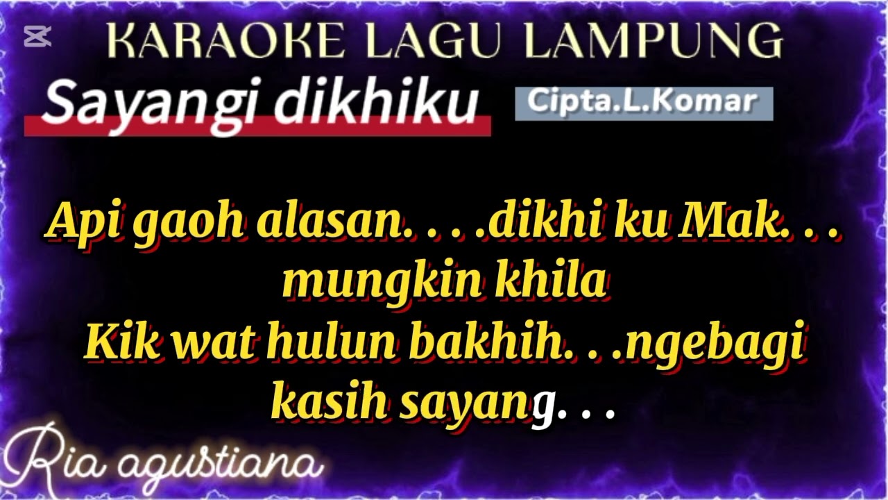 SAYANGI DIKHIKU (KARAOKE)NADA WANITA//RIA AGUSTIANA//CIpta.L KOMAR