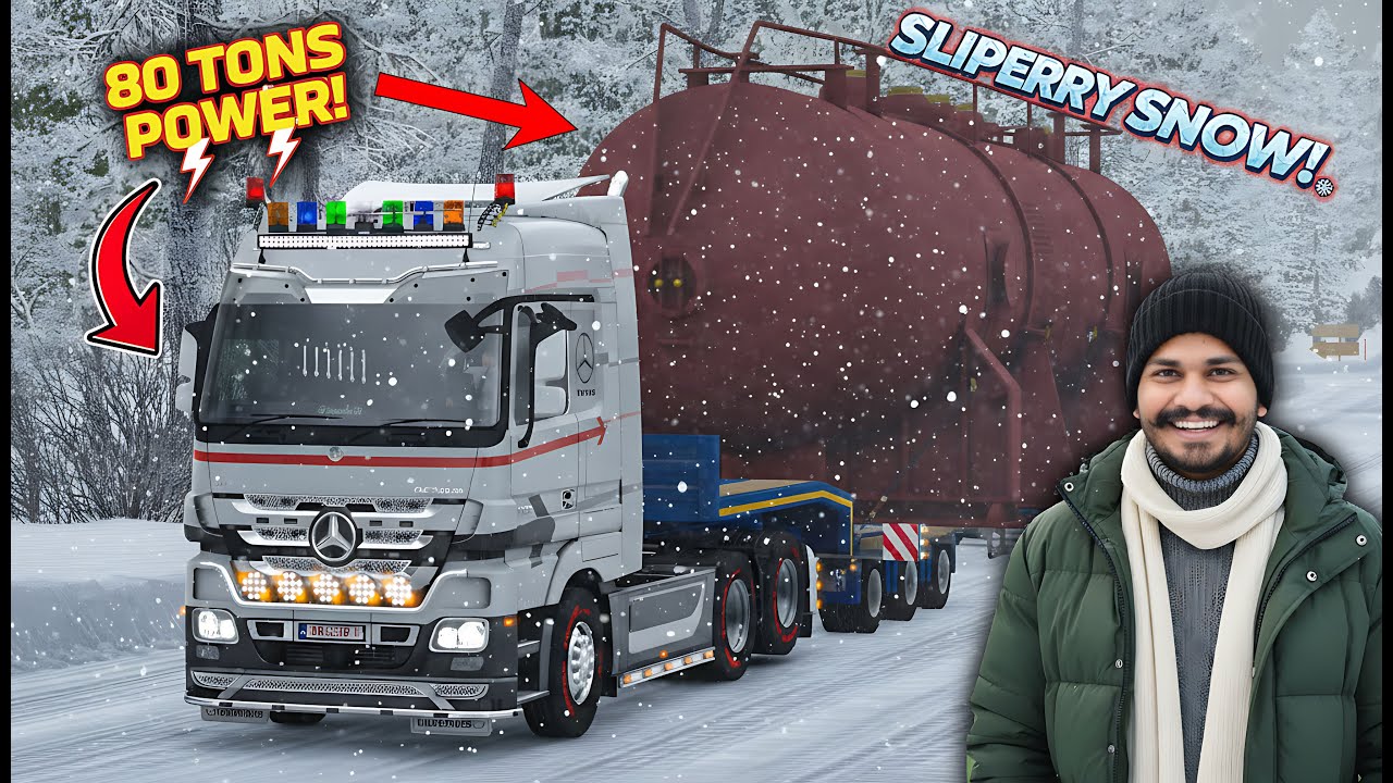 80 TONS vs SLIPPERY SNOW!  Kya Truck Khinch Payega
