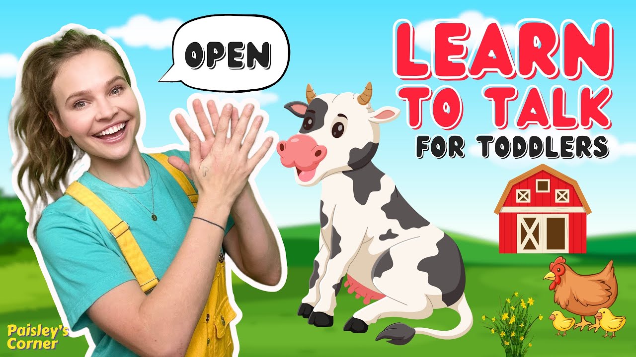 Learn to Talk -  Learn Colors, First Words, Farm Animals & Sounds | Baby & Toddler Learning Video
