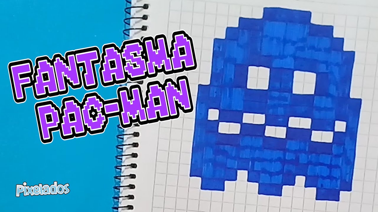COMO DIBUJAR FANTASMA AZUL DE PAC MAN PIXEL ART - PIXELADOS