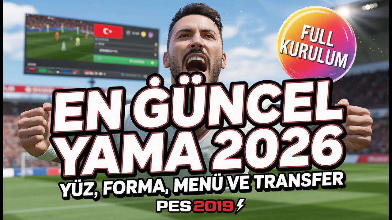 PES 2019 En G&uuml;ncel Yama 2026 - Y&uuml;z, Forma, Men&uuml; ve Transfer (Full Kurulum)