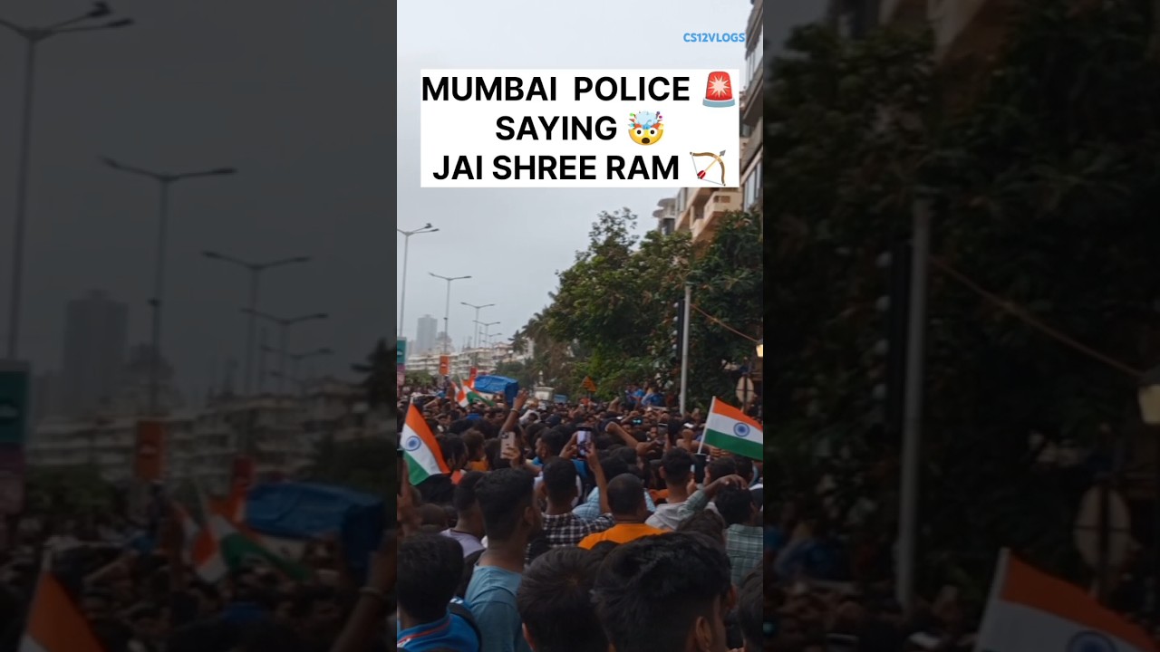 MUMBAI POLICE 🚨 SAYING JAI SHREE RAM TO INDIAN CRICKET FANS IN MUMBAI #SHORTS#INDIA#MUMBAI#CRICKET