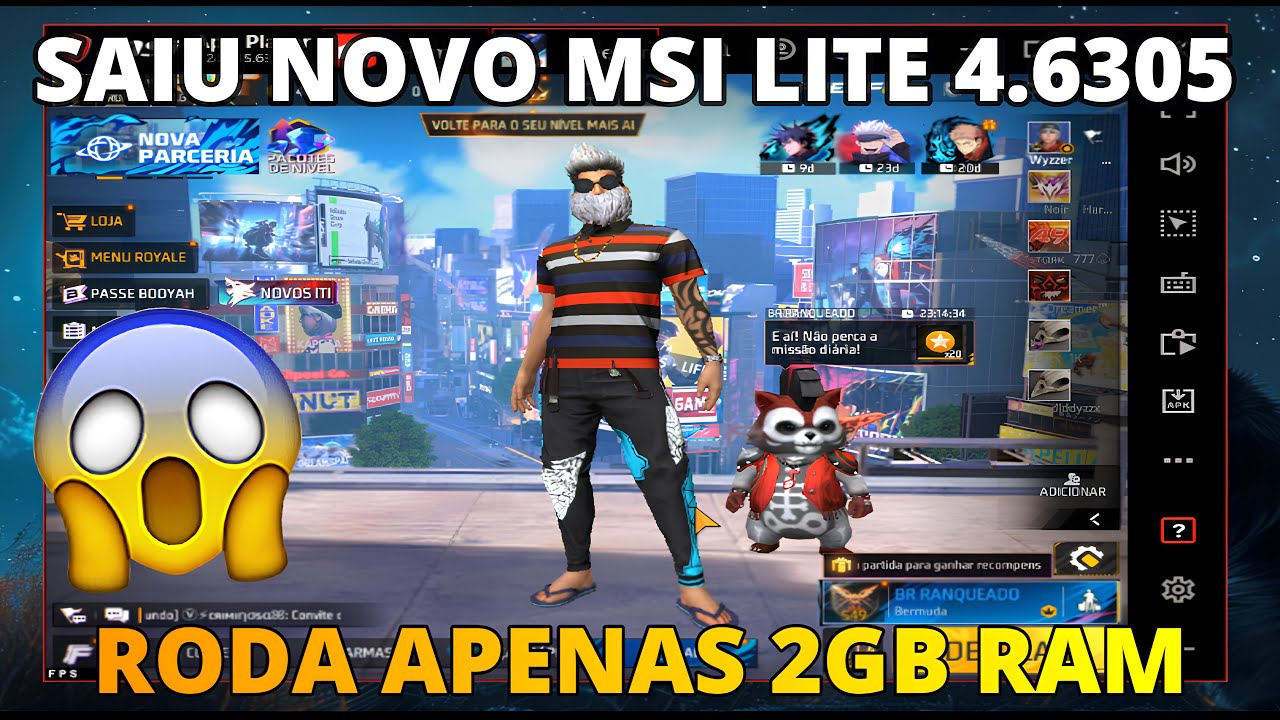 MELHOR EMULADOR PARA PC FRACO 2GB RAM MSI LITE 4.6305 😱 DICAS + CONFIGURAÇÕES FREEFIRE 🚀