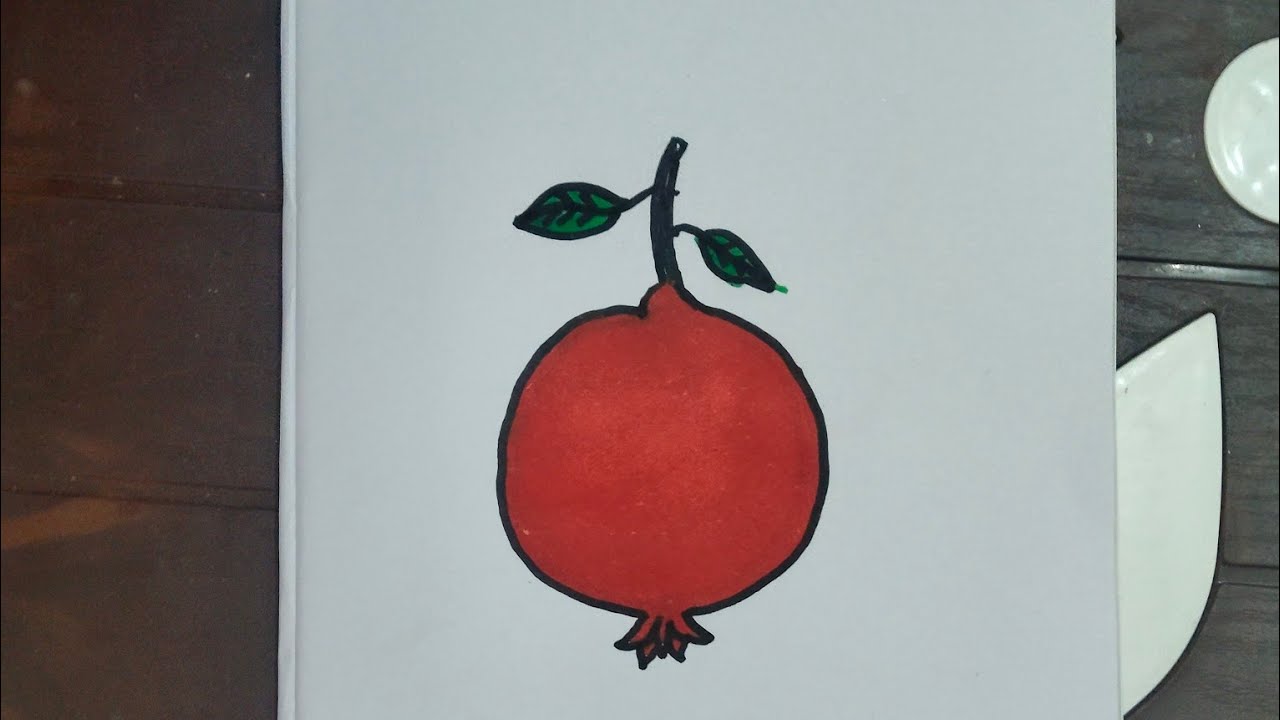How to draw pomegranate step by step #viral #art#colouring#drawing#easy drawing 