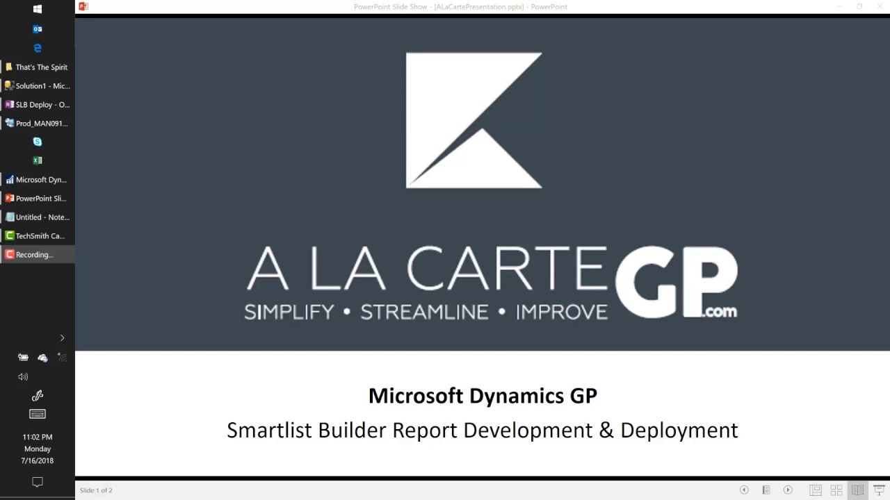 Microsoft Dynamics GP 2018 - SmartList Builder Develop and Deploy Reports