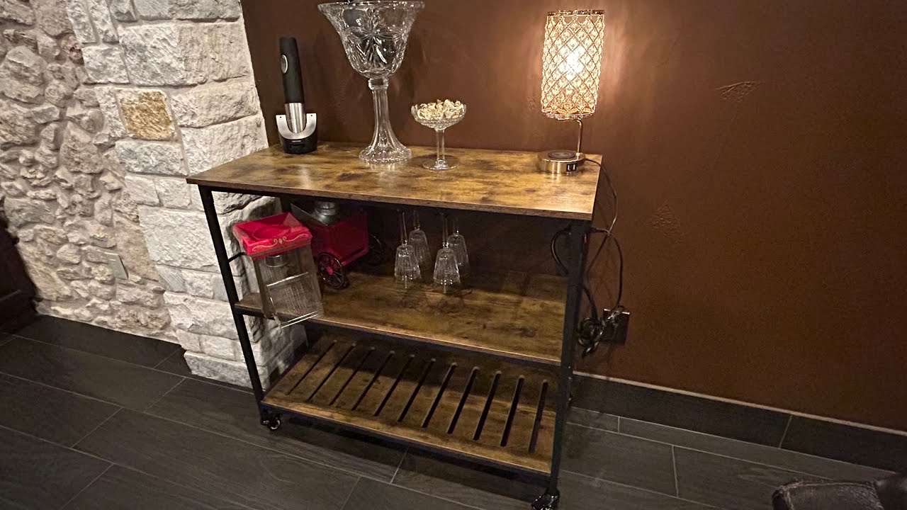 Rustic and Great Looking Kitchen Island Cart by YAHEETECH