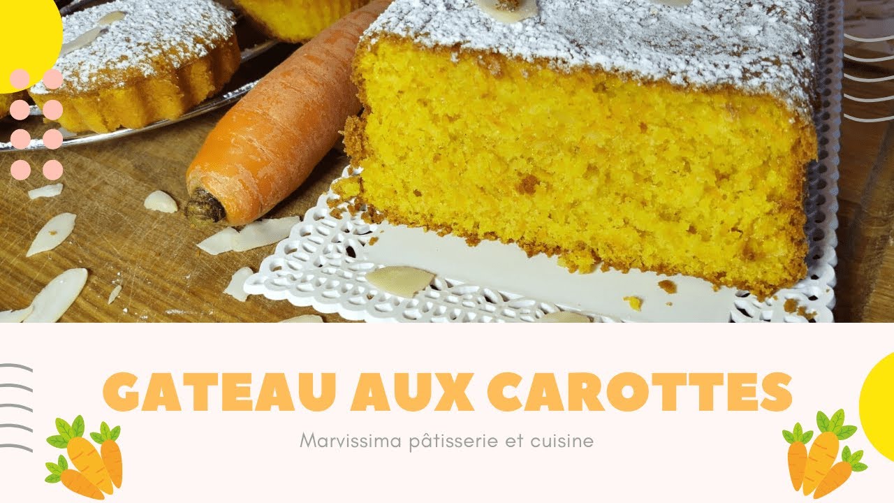 gateau aux carottes facile et rapide, avec jus d'orange et amandes